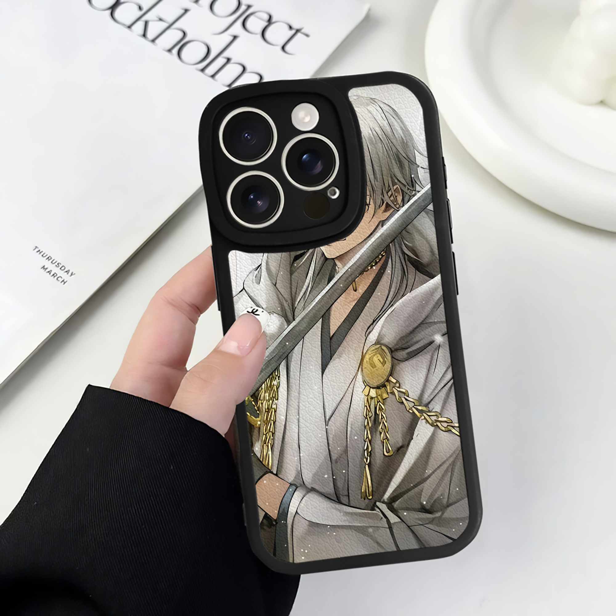 （画像用） 刀剣乱舞 Touken Ranbu 【iPhone 16シリーズ対応】シリコンスマホケース（レザー調） 材質：シリコン